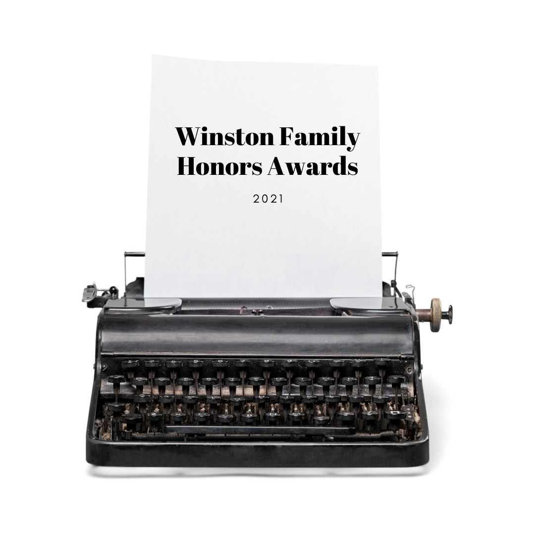 typewriter with Winston Awards typed on the paper